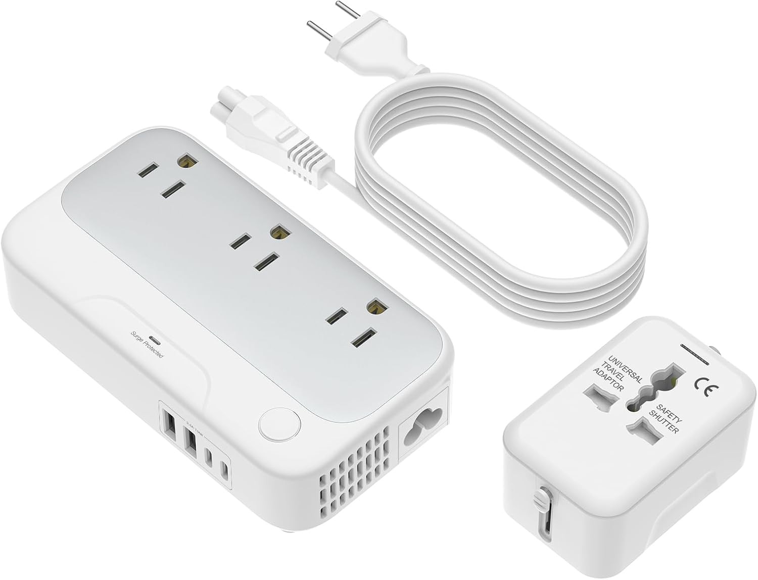 Travel Voltage Converter Universal US Europe 220V to 110V Adapter