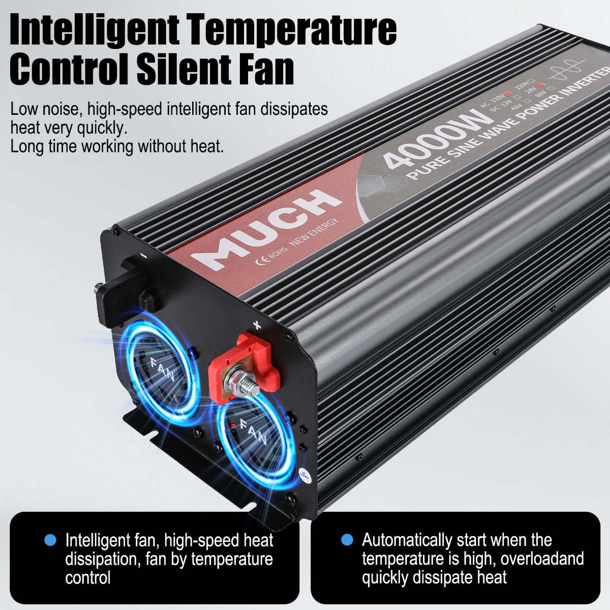 Reliable Pure Sine Wave Power Inverter 2500w 3000w 3500w 4000w 12V 24V Converter