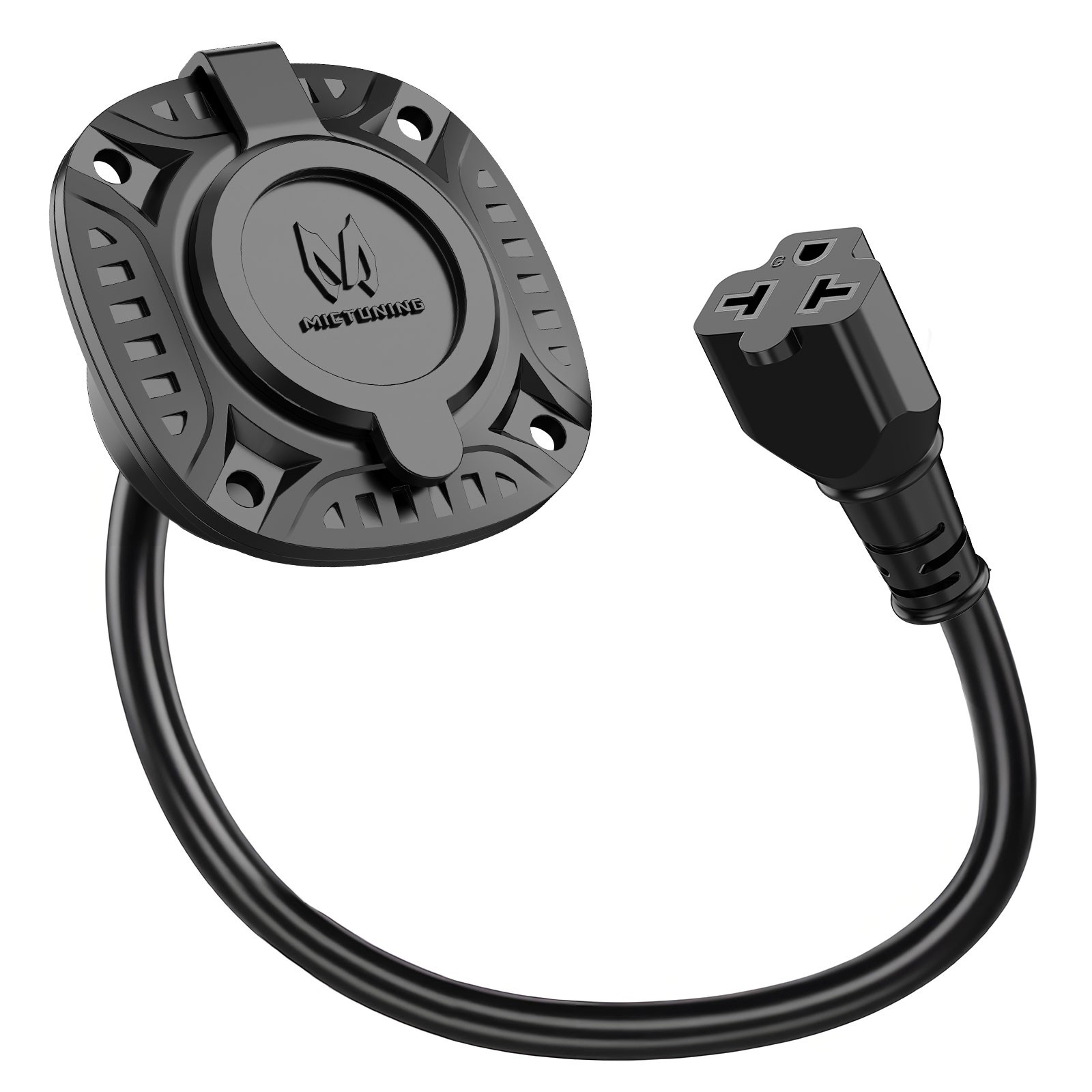 5-in-1 125V 20Amp 12AWG AC Plug Port Adapter 20″ Cord for RV Shore Power Inlet