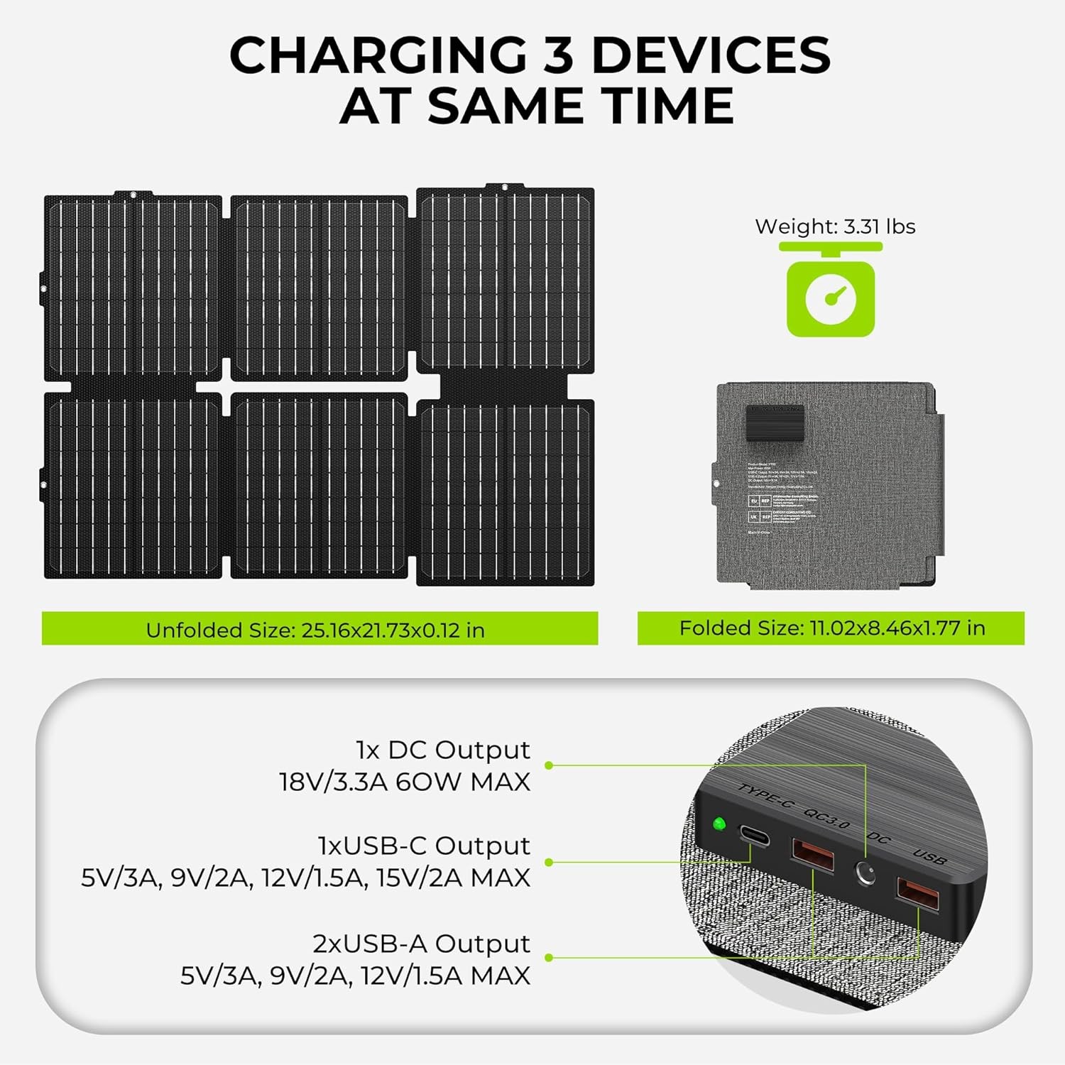 300W Solar Generator with 60W Foldable Panel 296Wh