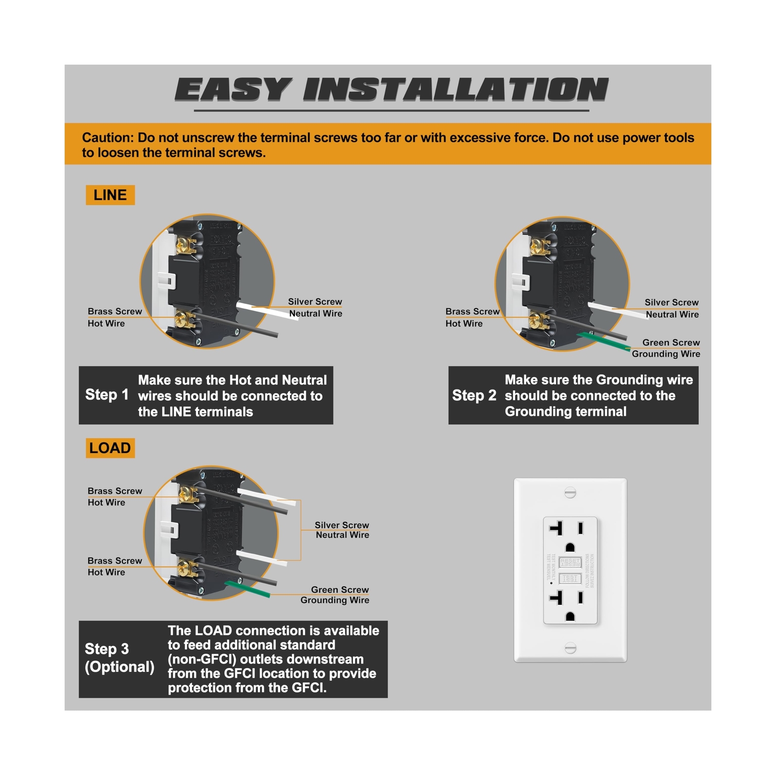 ELECTECK 30 Pack GFCI Outlets 20 Amp, Non-Tamper Resistant, Decor GFI Recepta…