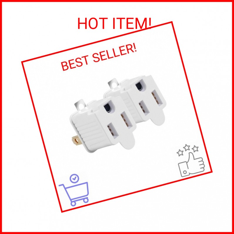 TENINYU Grounded Adapter 3-Prong to 2-Prong Outlet Converter – 3 Pin to 2 Pin Pl