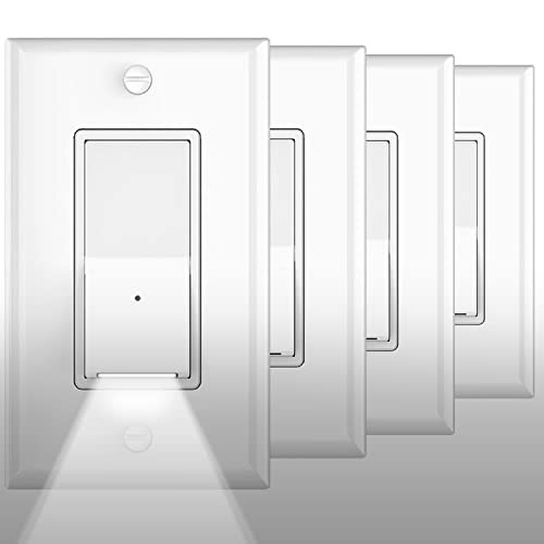 White LED Light Switch-Esay to Install – No Neutral Daylight – White LED