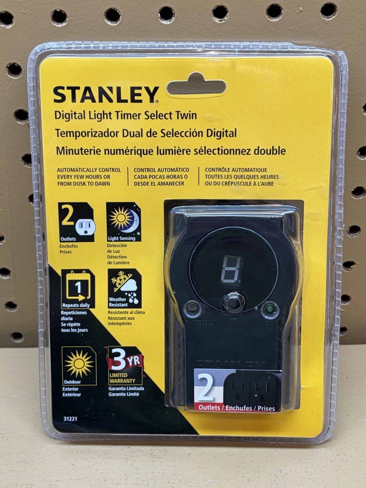 Stanley 31221 Digital LightTimer PhotoCell Photo Electric Digital Outdoor Timer