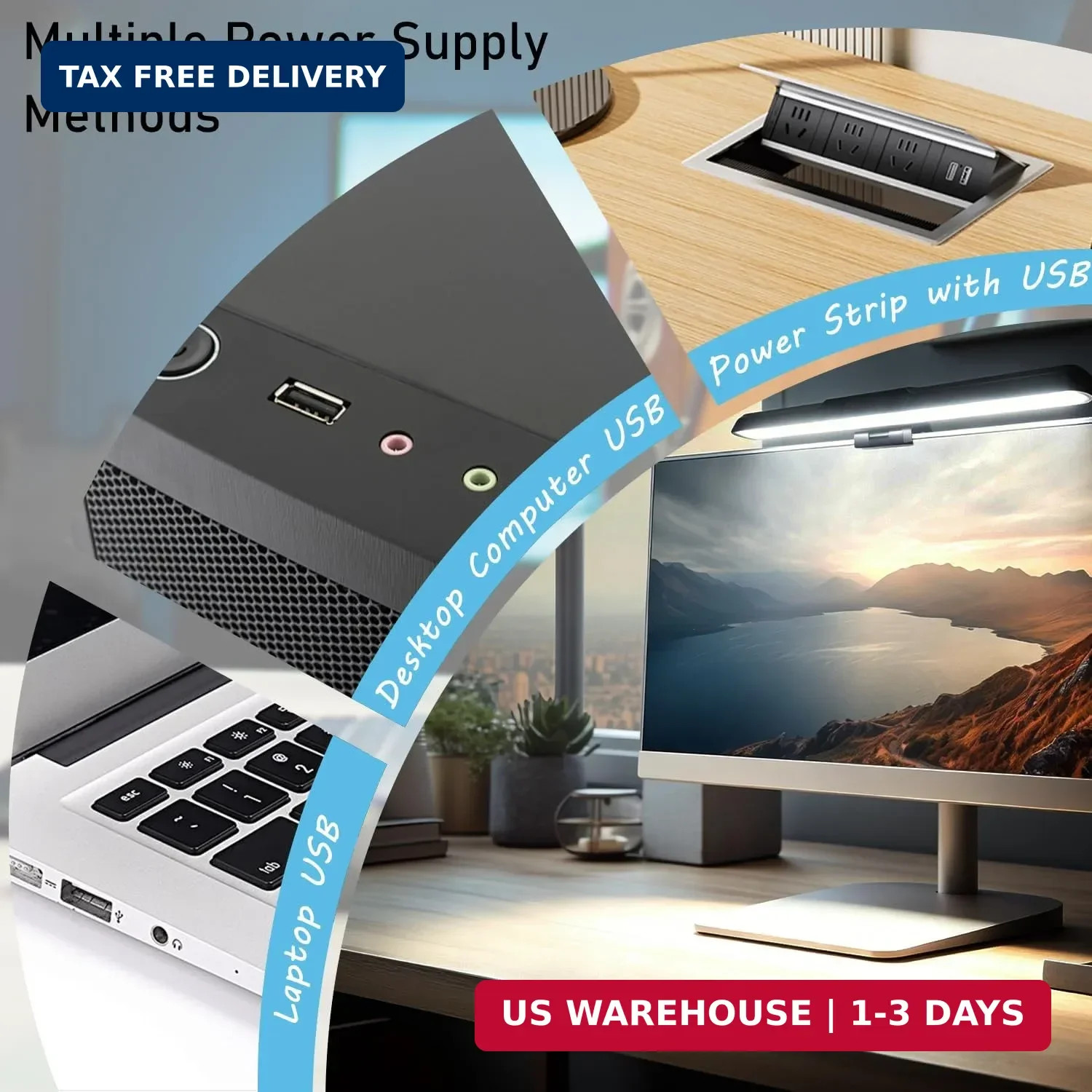 Monitor Light Bar, Computer Monitor Lamp for Eye Care, Dimmable USB Reading Ligh