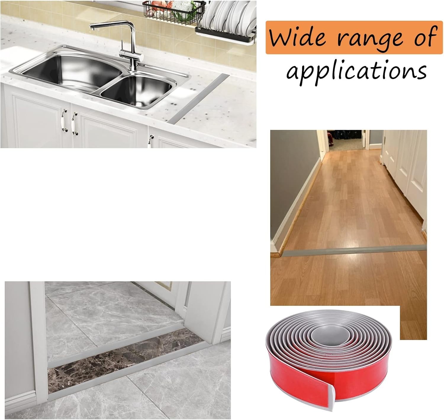 Versatile 39-Inch PVC Floor Transition Strip – Easy Self-Adhesive Installation