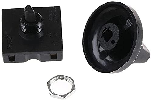 Black Fan Rotary Switch 4 Position 3 Speed Selector Switch Governor with Button