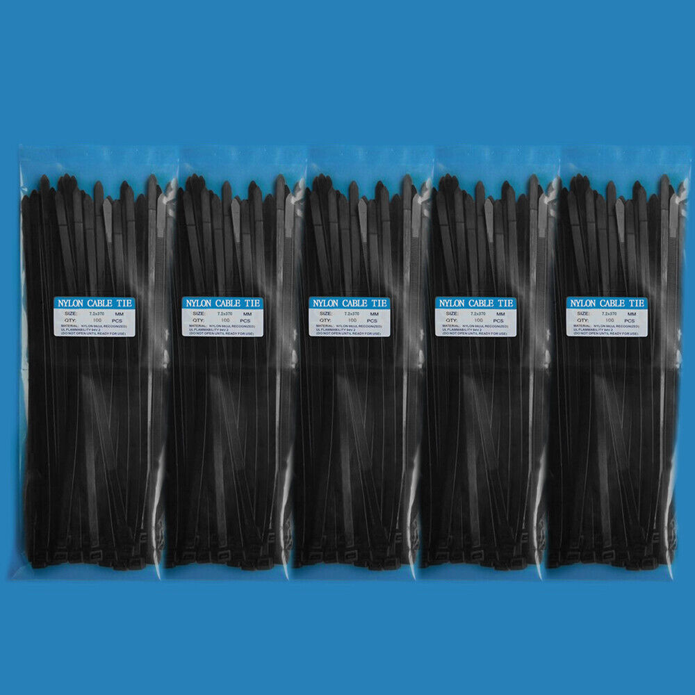 100-1000pcs Heavy Duty 8″ 12″ 15″ 18″ Nylon Plastic Cable Wire Zip Ties Wrap US