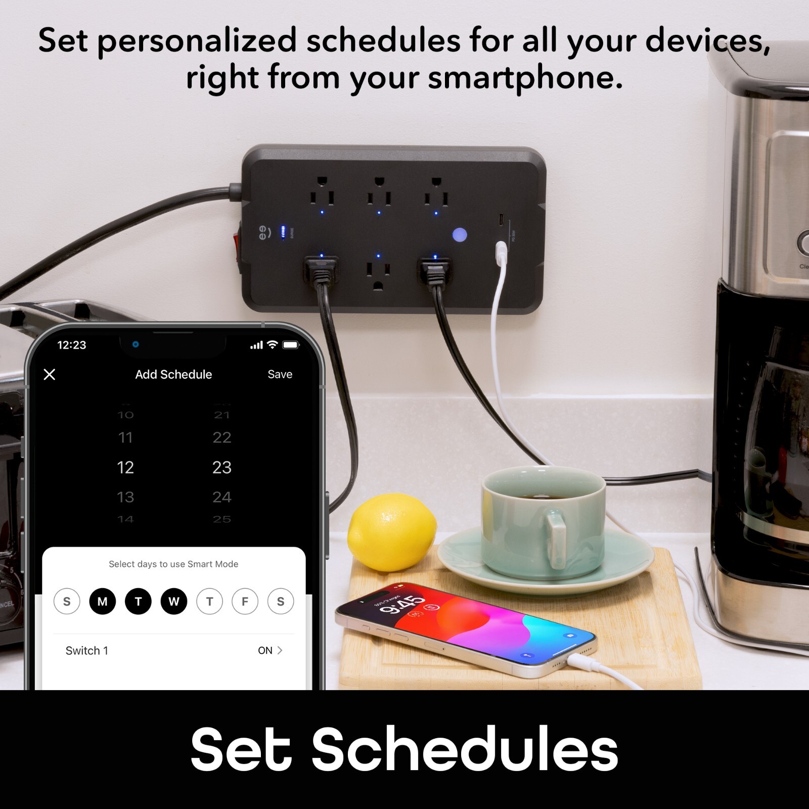 Geeni Surge Ultra Smart Surge Protector – 6 Outlets and 2 USB Ports 6 ft. Cord