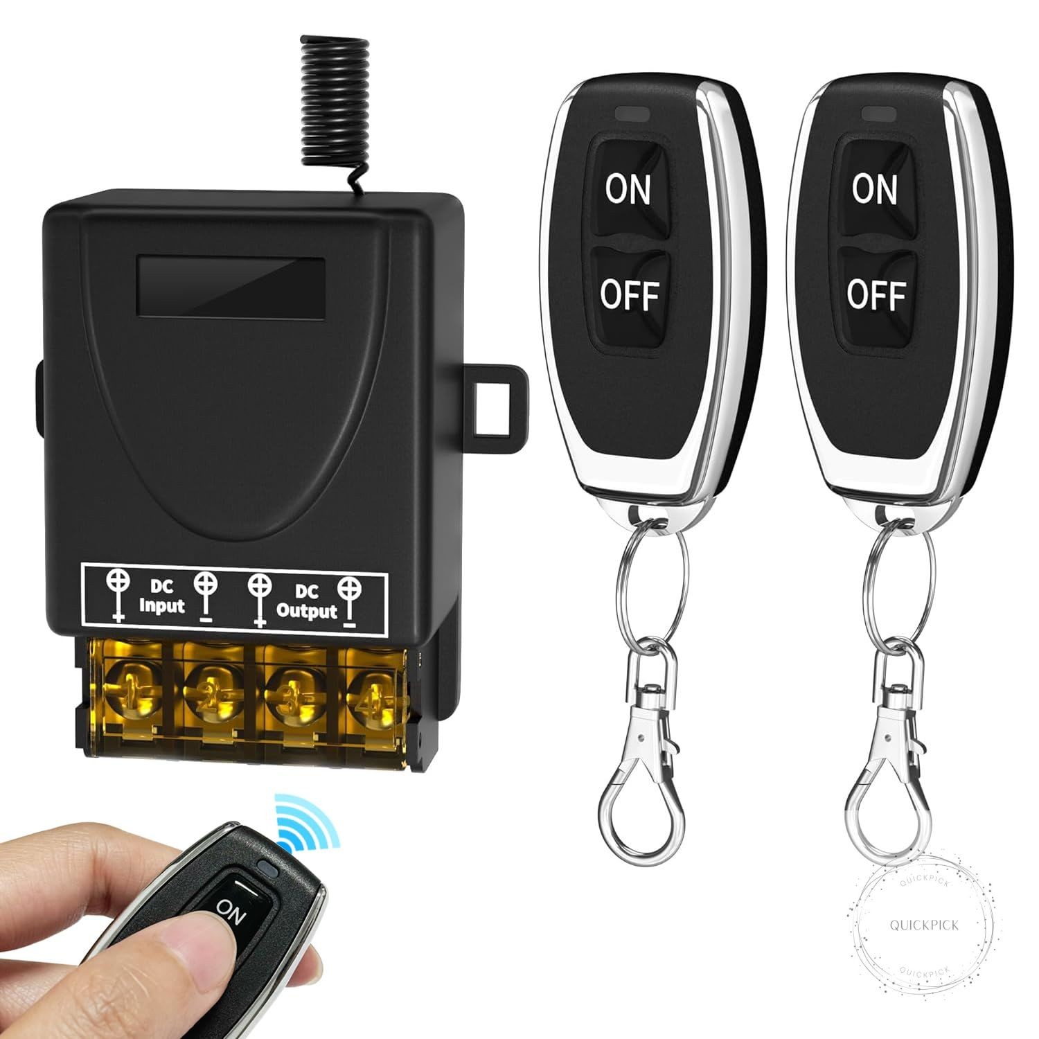 30A 12V Wireless Remote Control Switch Kit – Heavy Duty Relay with 2 Remotes