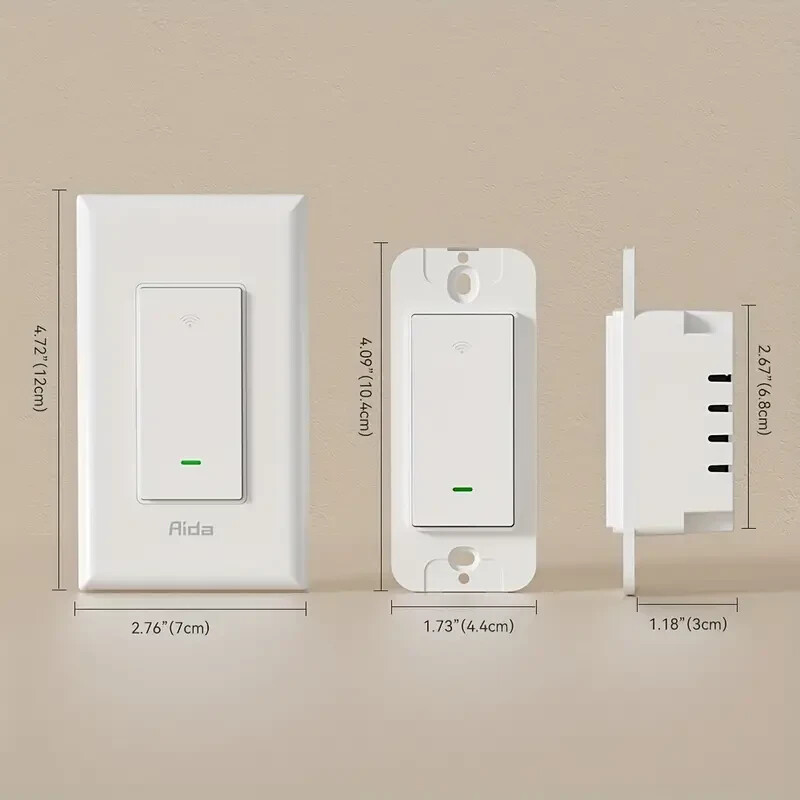 ELEGRP AIDA SMART LIGHT SWITCH, 3-WAY WIFI SMART SWITCH, COMP. W/ ALEXA & G-HOME