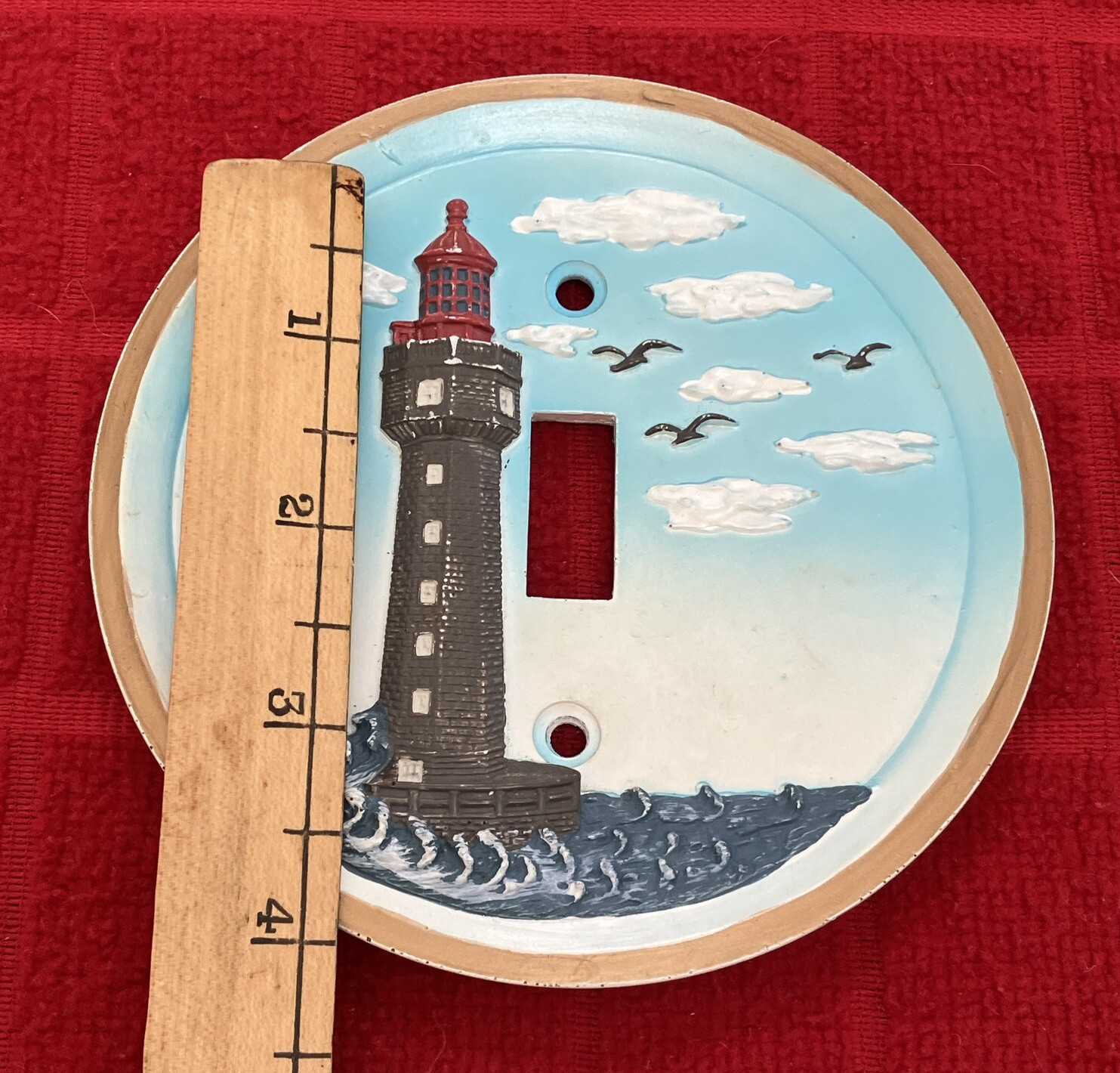 CERAMIC “LIGHTHOUSE” CIRCULAR SHAPED SWITCH PLATE COVER