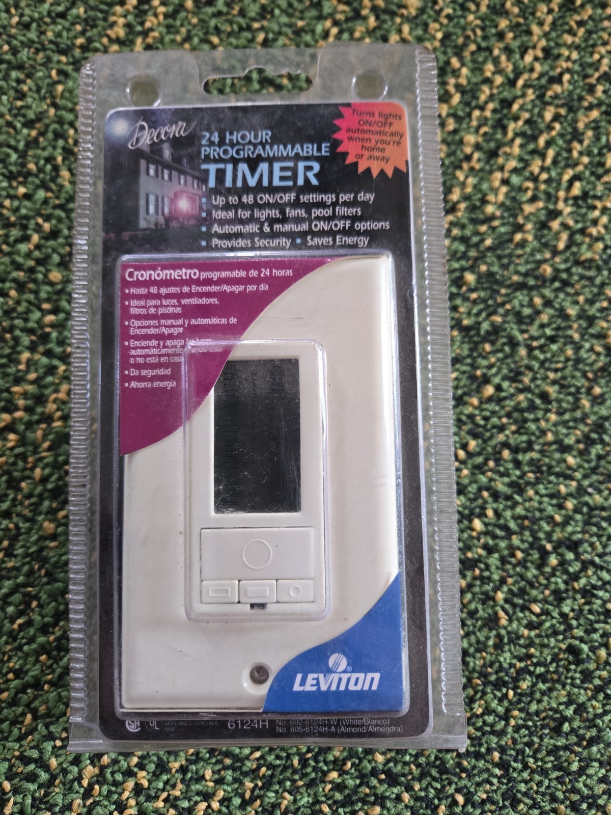 LEVITON DECORA 6124H 24 HOUR PROGRAMMABLE TIMER WHITE NEW SEALED!