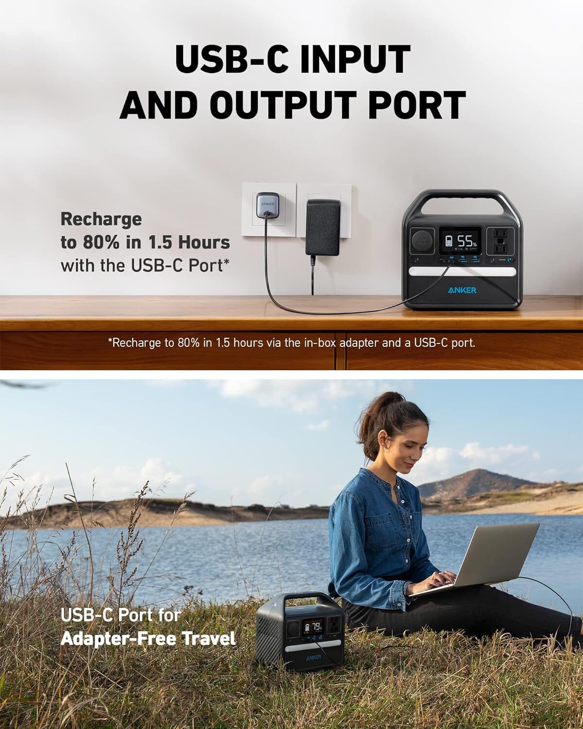 Anker Portable Power Station 300W/388.8Wh Solar Generator Power Sup⁣ply| Refurb