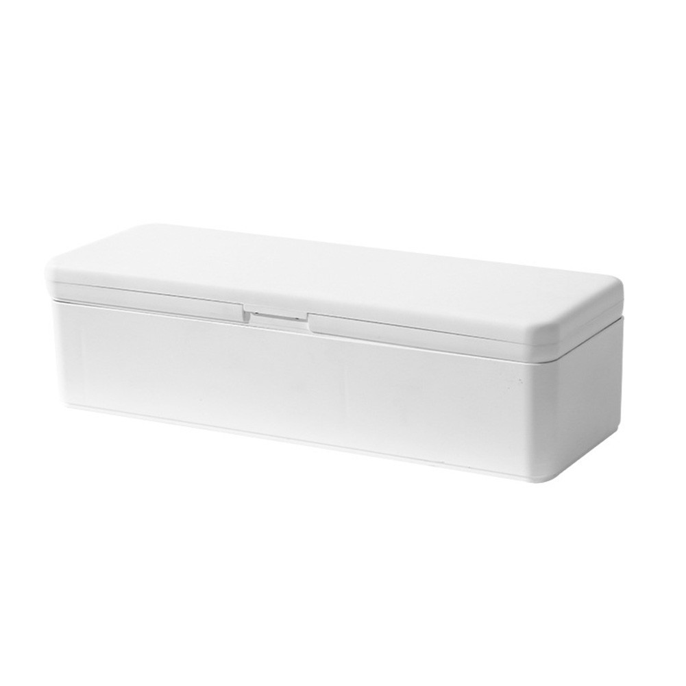 White Gray Storage Case ABS Material 27.5 x 10 cm Stackable Design