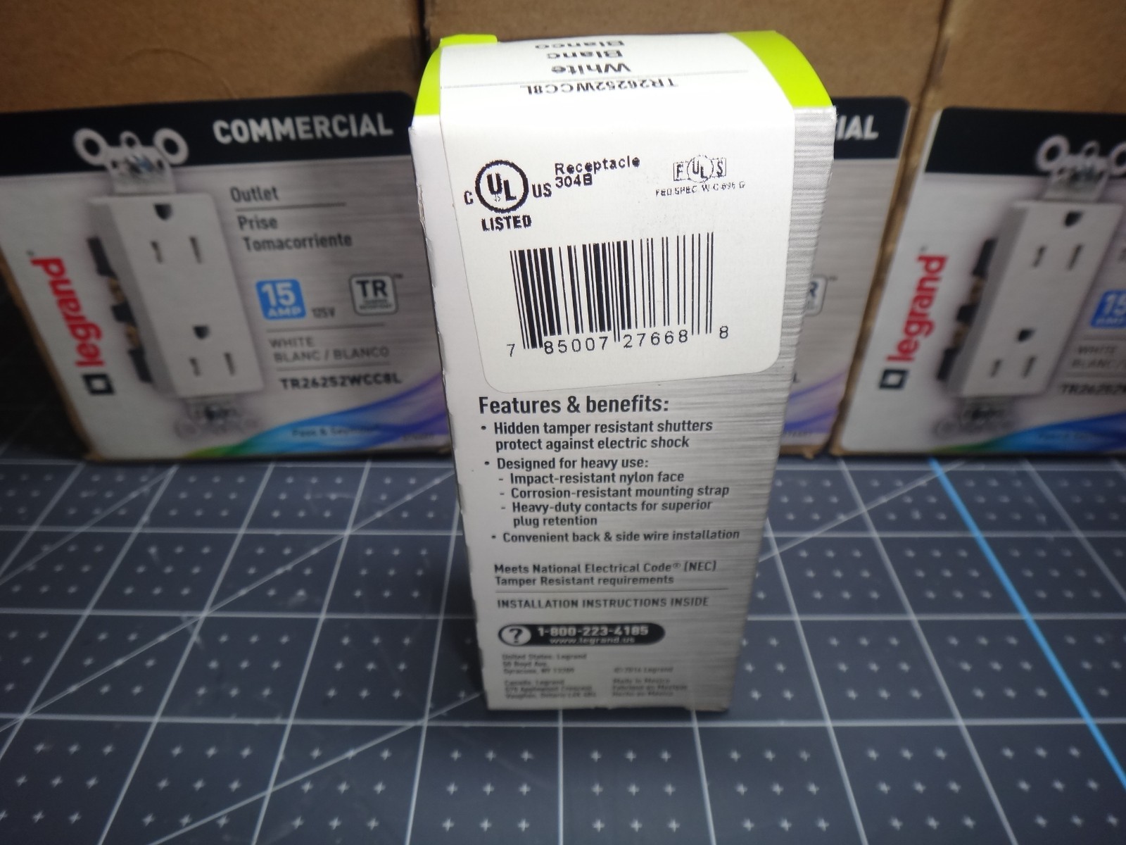 Lot OF 64 Legrand White 15Amp 125V Tamper Resistant Outlet TR26252WCC8L