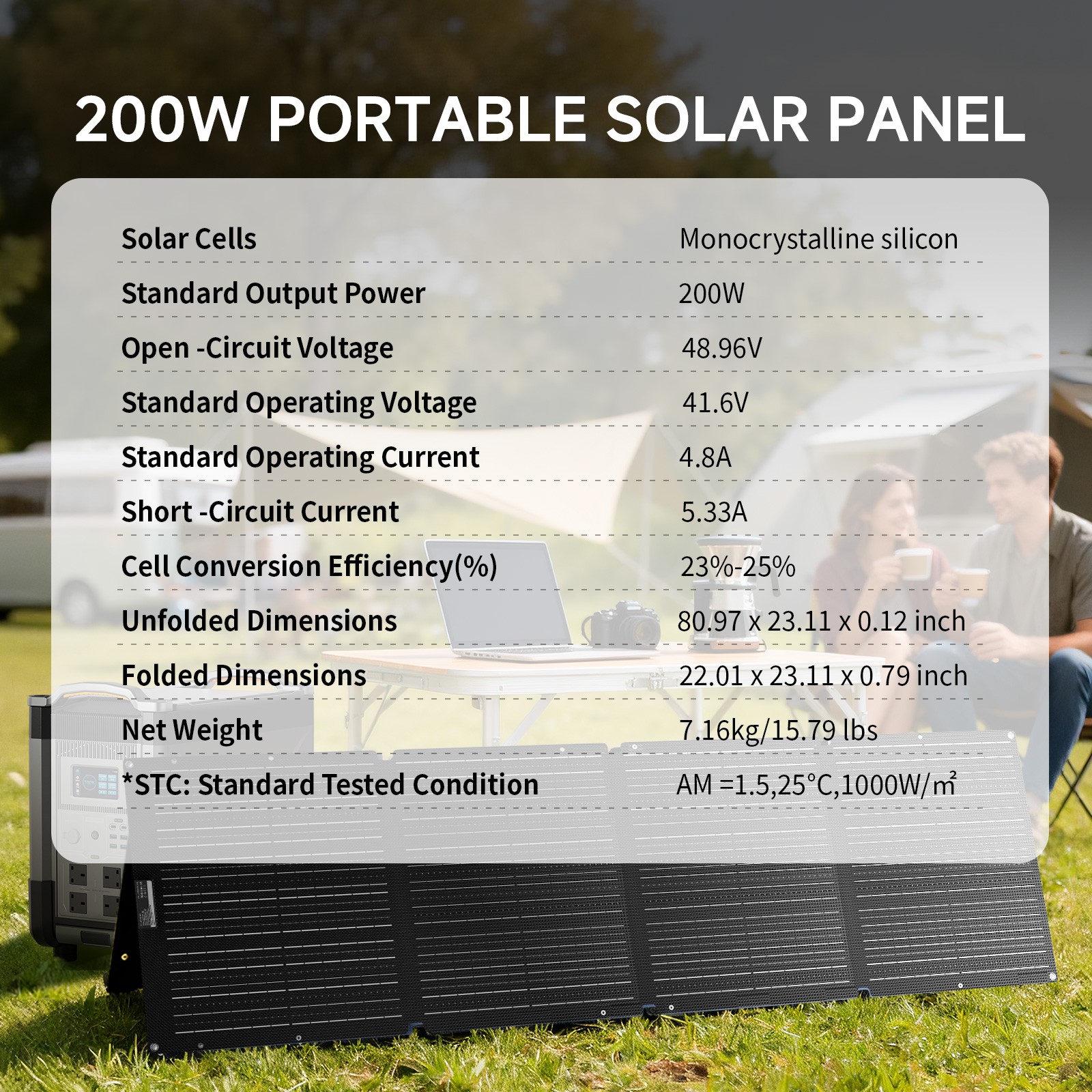 ALLPOWERS 4000W Portable Power Station Solar Generator AC + DC 200W Solar Panel