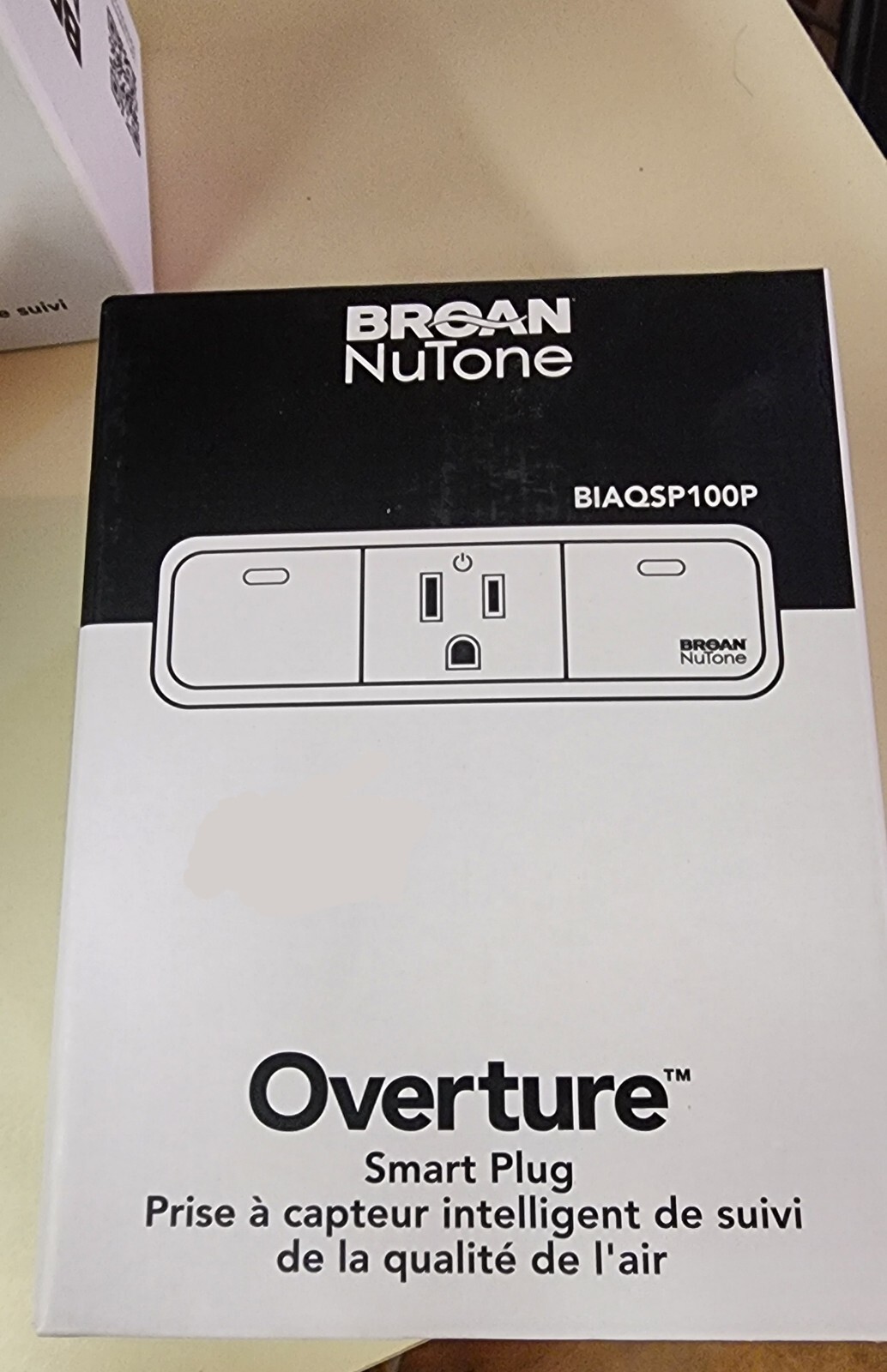 NuTone Overture Indoor Air Quality Smart Plug (BIAQSP100P)-Brand New