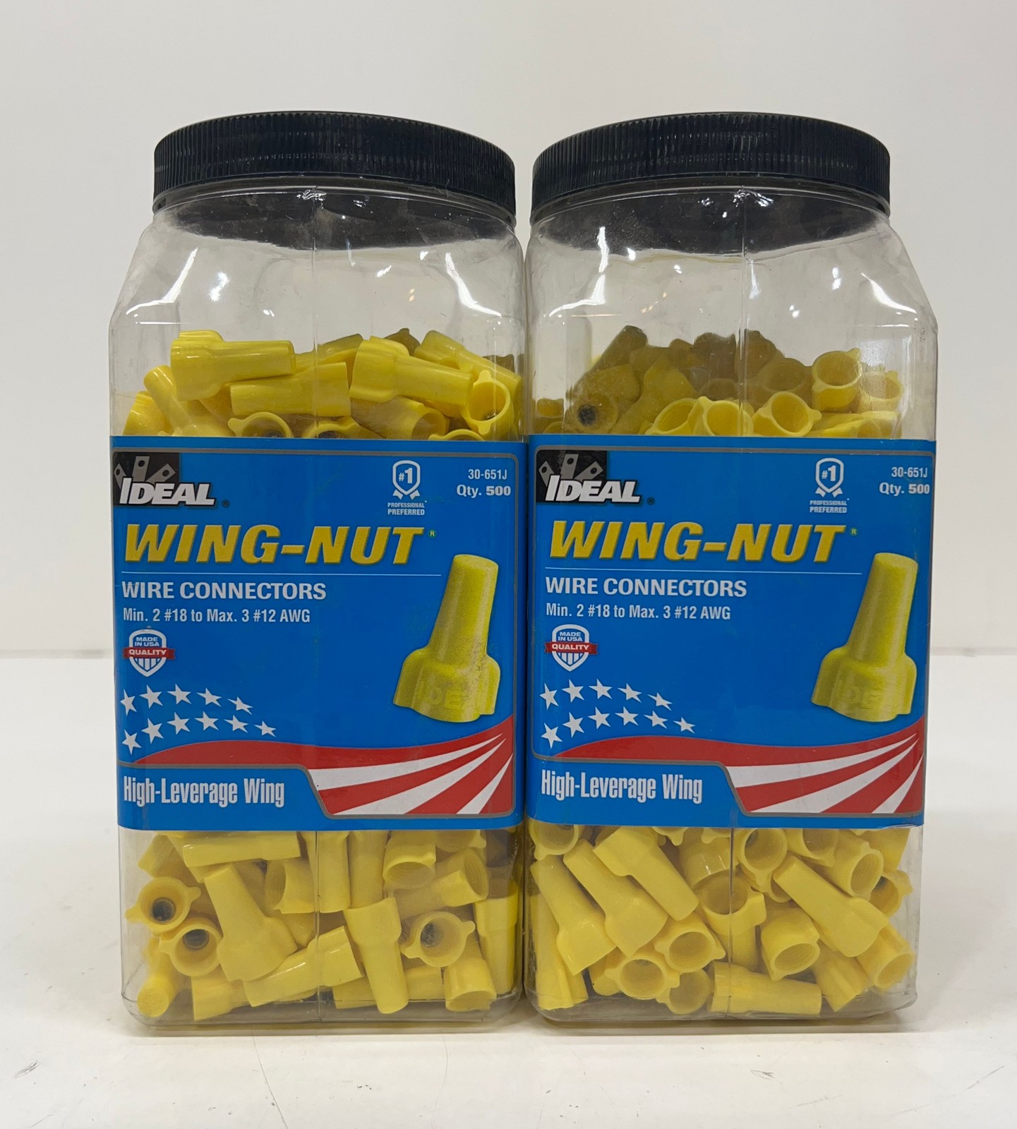 (1000 TOTAL) Ideal 451 Yellow Wing Nut Wire Connectors 30-651J