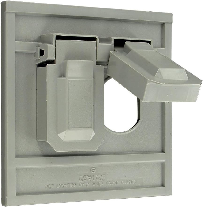 4986-GY 1-Gang Duplex Device Wallplate Cover, Oversize, Weather-Resista