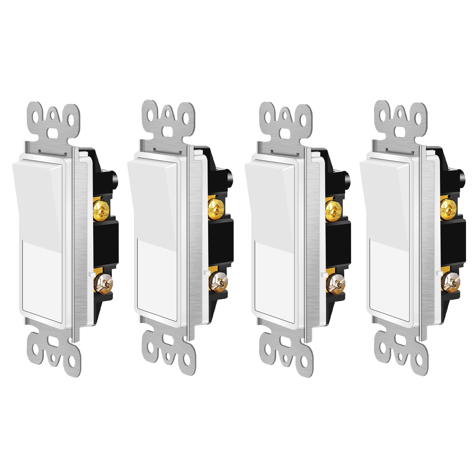 4PK 3Way/Single Pole Electrical Light Switch 15A 120-277V UL Listed Residential