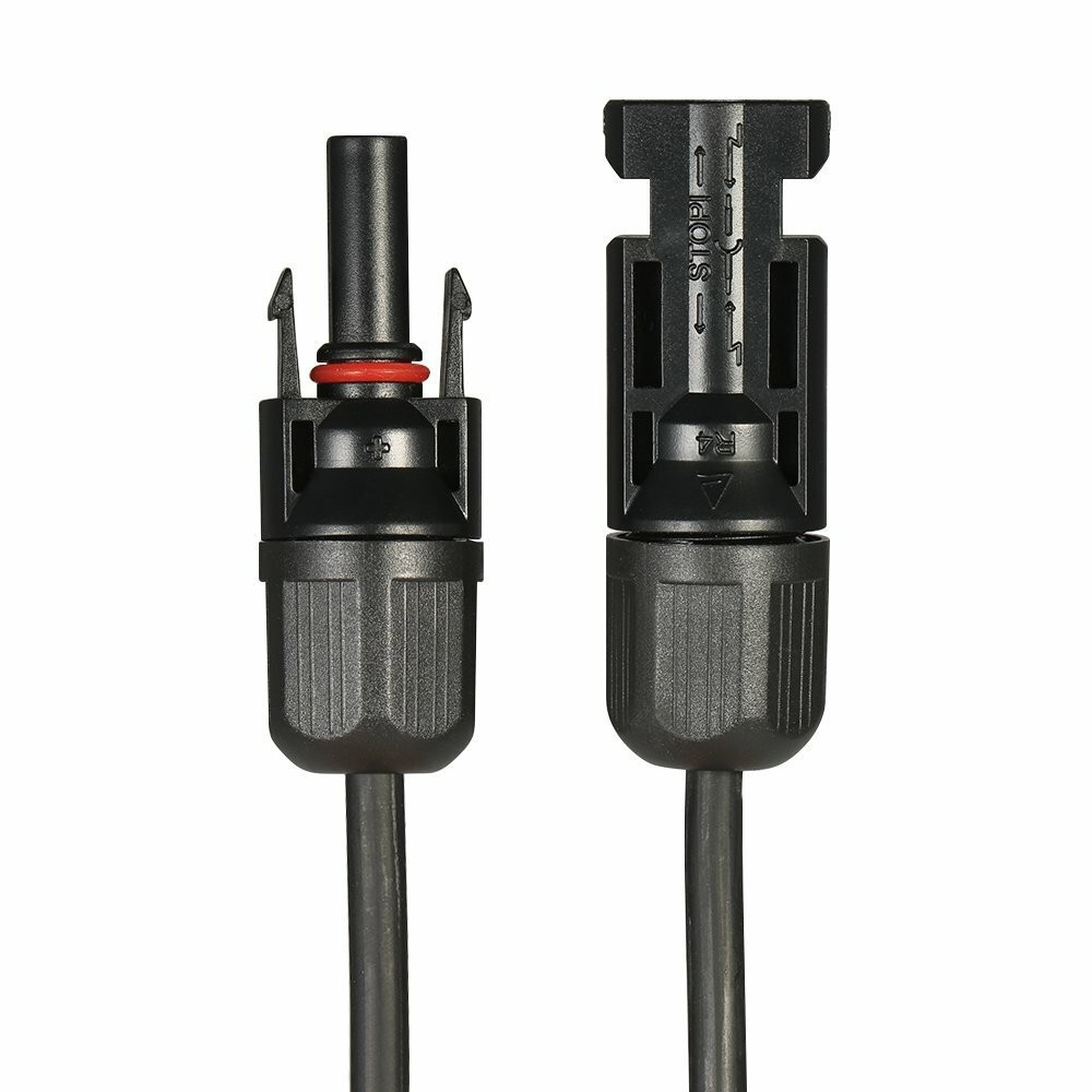 1 Pair Black+Red Solar Panel Extension Cable Wire Solar Connectors 10 AWG Gauge