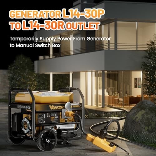 30 Amp Generator Adapter Cord, L14-30P to 4x 5-20R/5-15R, 7500W, ETL Listed