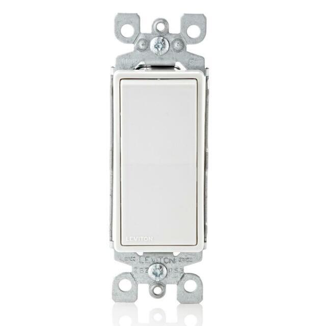 Leviton Decora 15 A Single Pole Rocker Switch – White (10 Pack) 5601-2WM