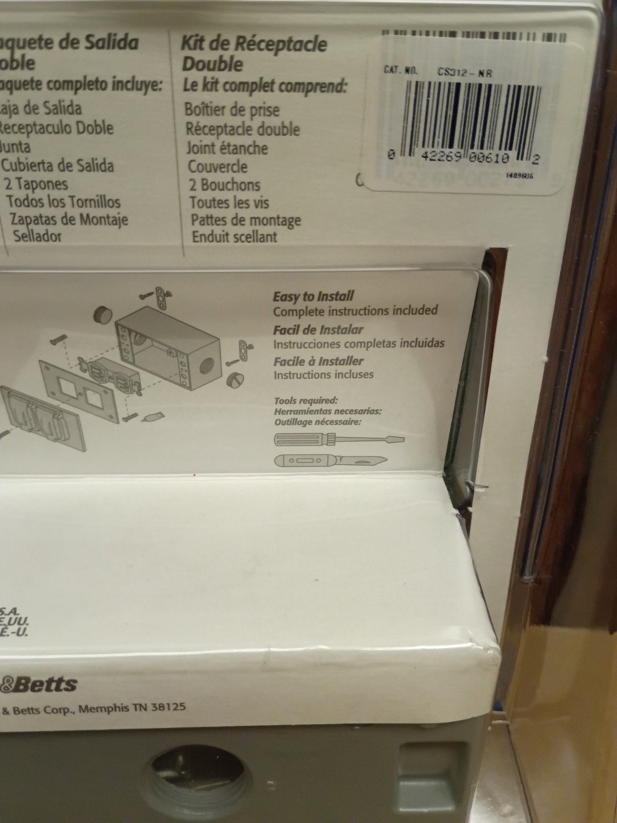 Exterior Duplex Outlet Kit No. CS312WH. 15A, 125 Volts AC Weatherproof NOS