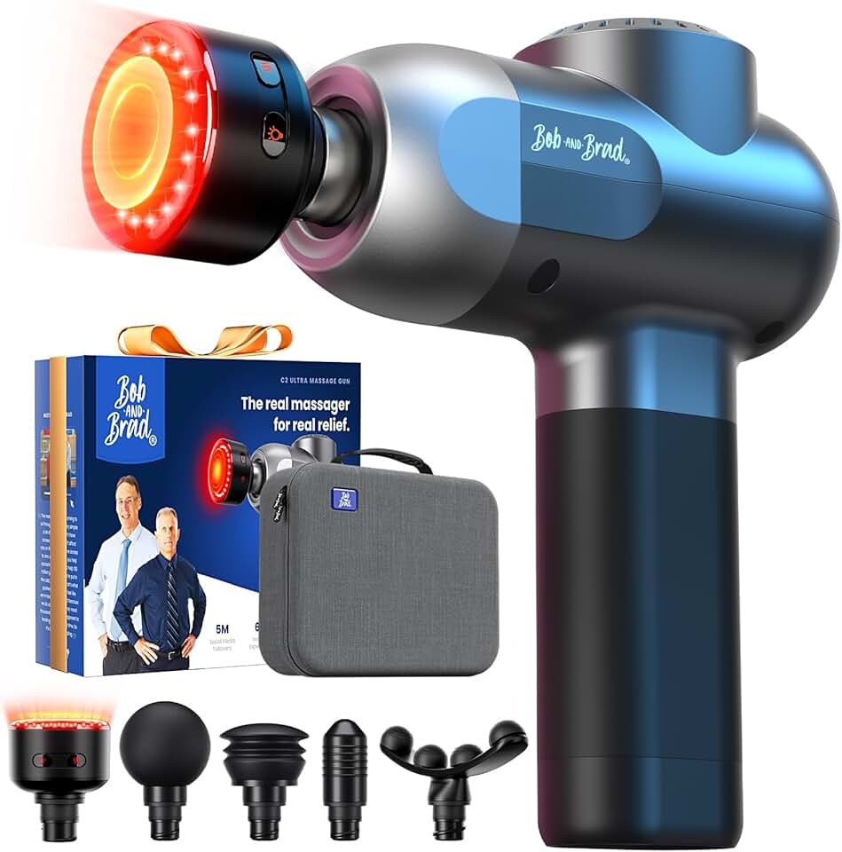 BOB AND BRAD C2 Ultra Massage Gun with Heat, Red LED & Infrared, FSA