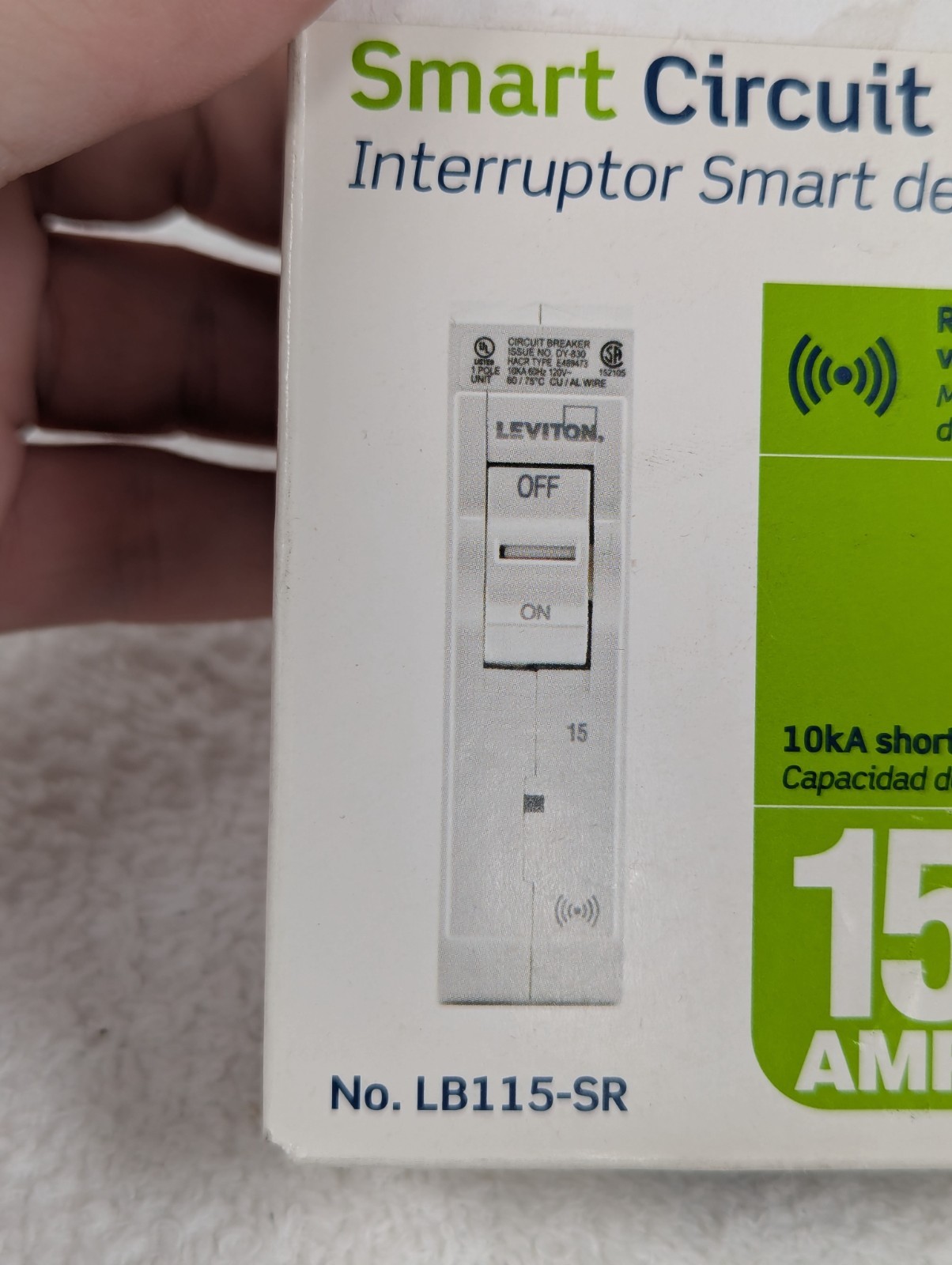 Leviton – LB115-SR – Single-Pole – 15A – Smart Circuit Breaker