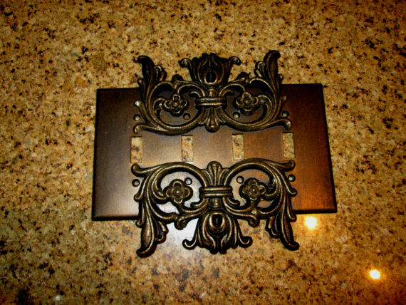 Quadruple Light Switch Plate Cover, Quad cover, Traditional, Tuscan, Old World