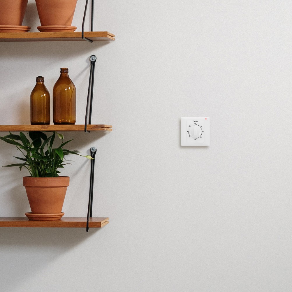 Indoor Mechanical Timer Switch for Lights with Multiple Time Settings White
