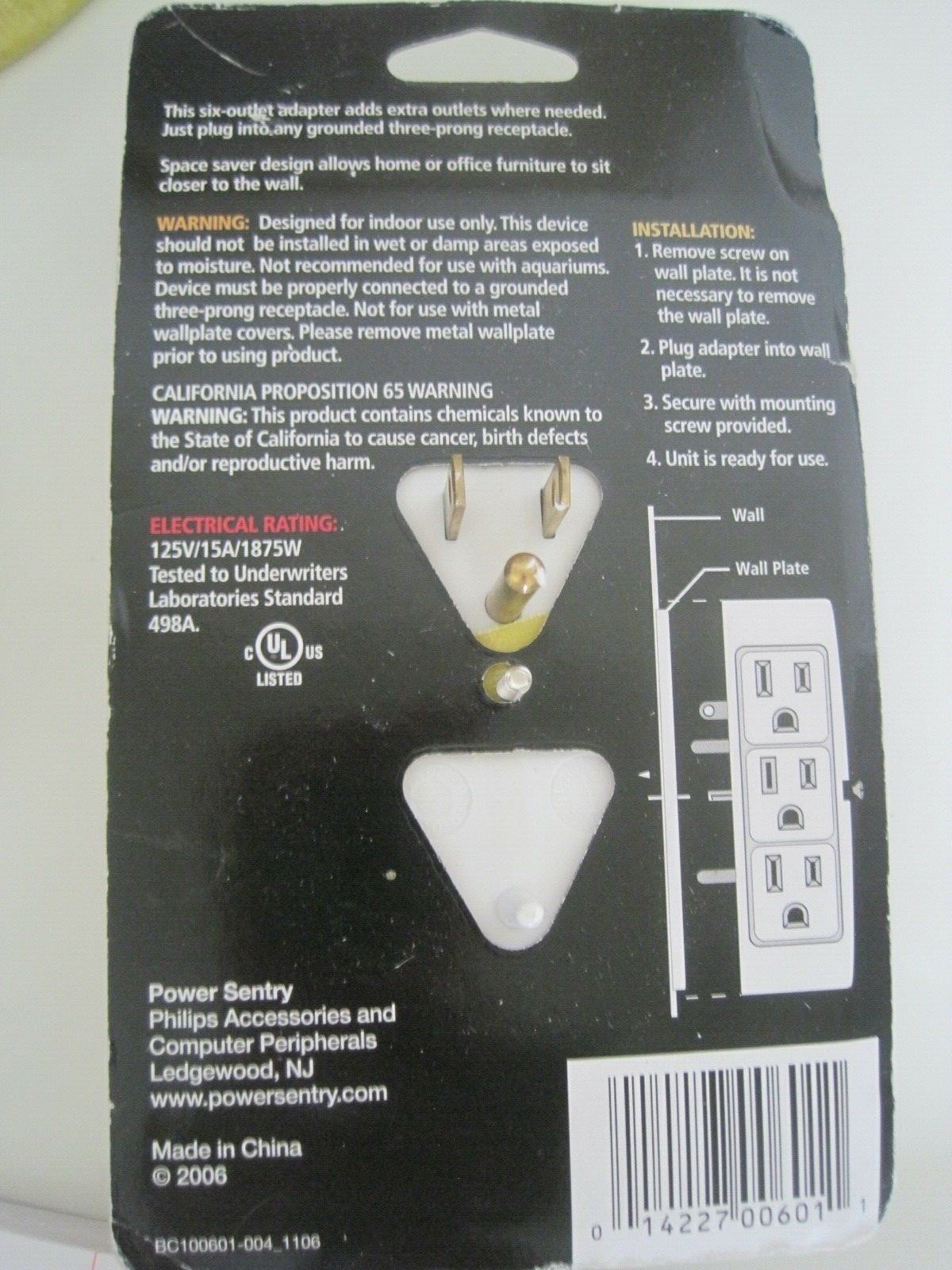 Power Sentry General Purpose 6 Outlets Side Entry NIP