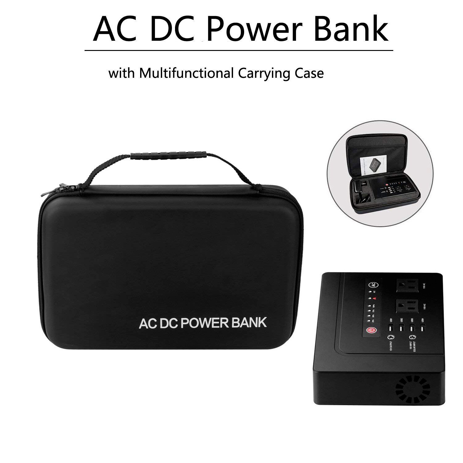 Powkey Portable Power Station 200W AC DC 146Wh Lithium Battery Solar Generator