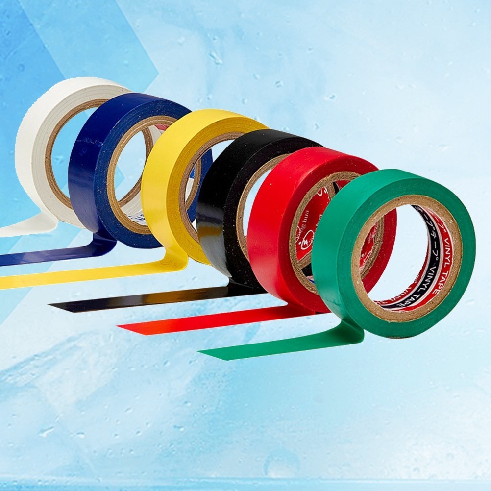6Pcs Industrial PVC Electrical Insulation Tape Reusable Abrasion Resistant Vinyl