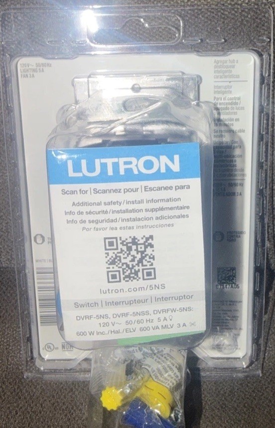 Lutron💡Caseta Smart Lighting Claro White Rocker Light Switch DVRF-5NS-WH-R