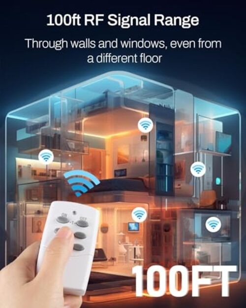 Wireless Remote Control Outlet with 2 Individual Switch Control, Compact