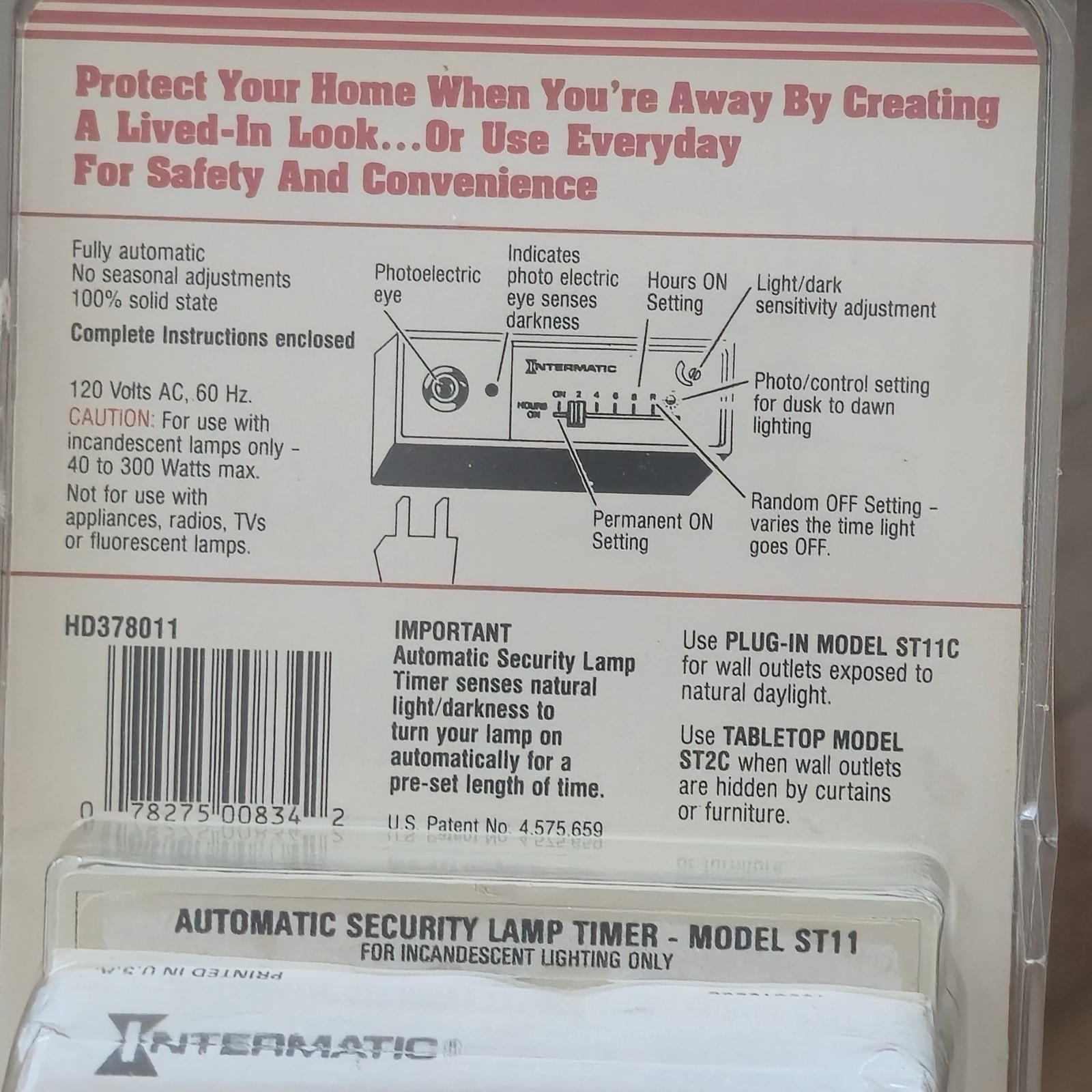 VTG Intermatic ST11C Electronic Lamp Timer 1988 NOS Factory Sealed New Old Stock