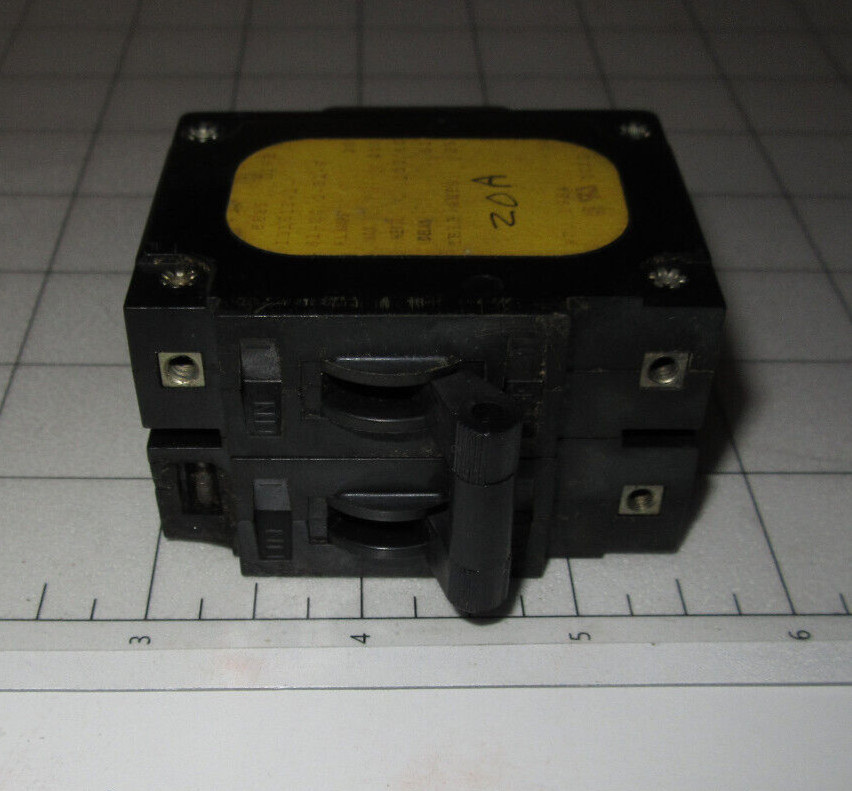 AIRPAX BREAKER IELH11-1-61-20.0-01-V 20A Hydraulic, Magnetic, 2 Pole, IEL Series
