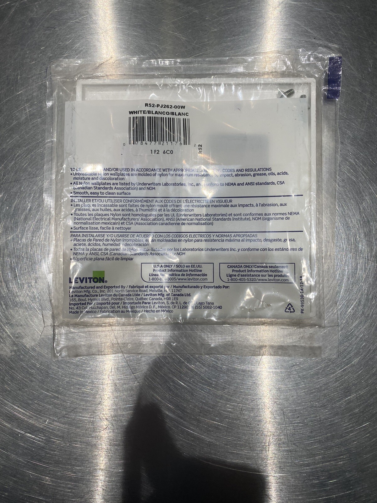 New Leviton White Unbreakable Nylon Wall plate Medium