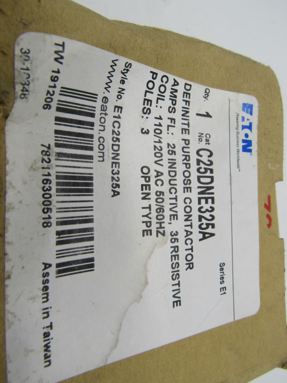 Eaton NSB C25DNE325A Definite Purpose Contactors 3P 25A 120V EA