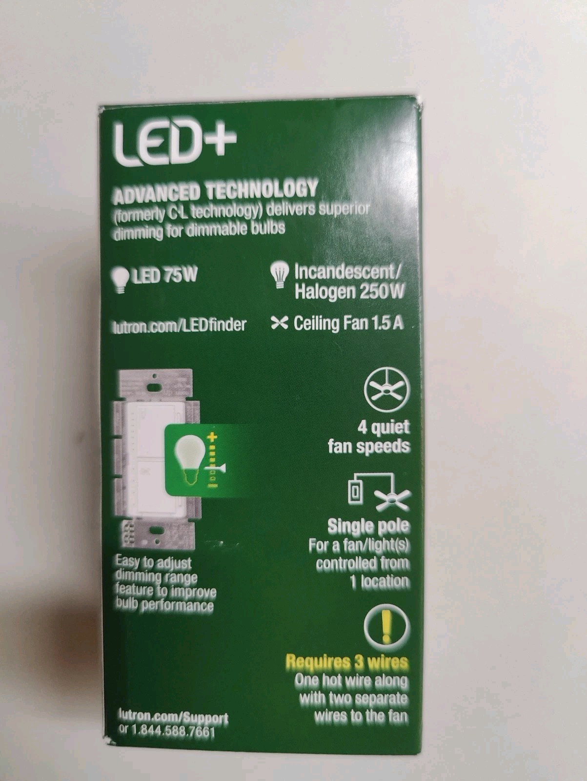 Lutron Maestro Fan Control and Light Dimmer for Dimmable Bulbs