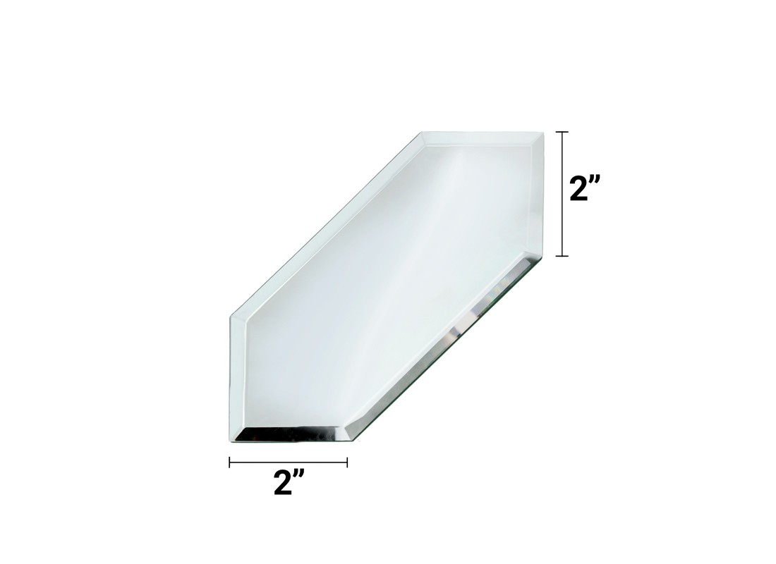 FHC BVM4E2 2″ Emerald Corner All Sides Beveled Clear Glass Mirror