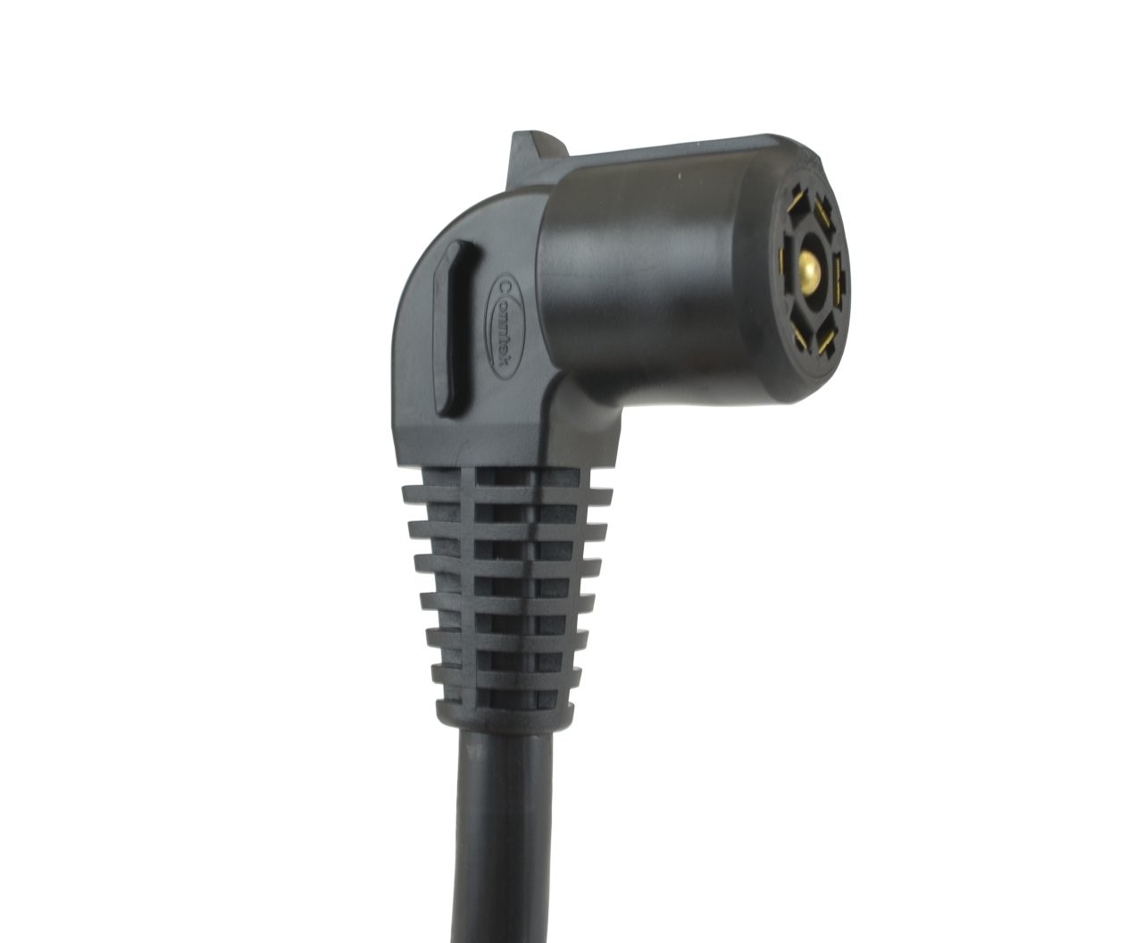 11110024ex 7way Travel Trailer Extension Cord With Elbow Plug 2feet Black