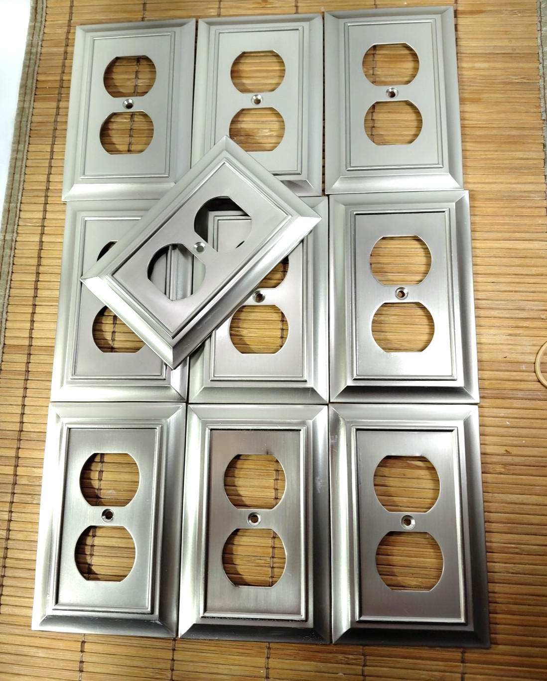 LHMC Outlet Covers Lot of 10 Brushed Nickel Wall Plate 2005 Liberty Silver Color