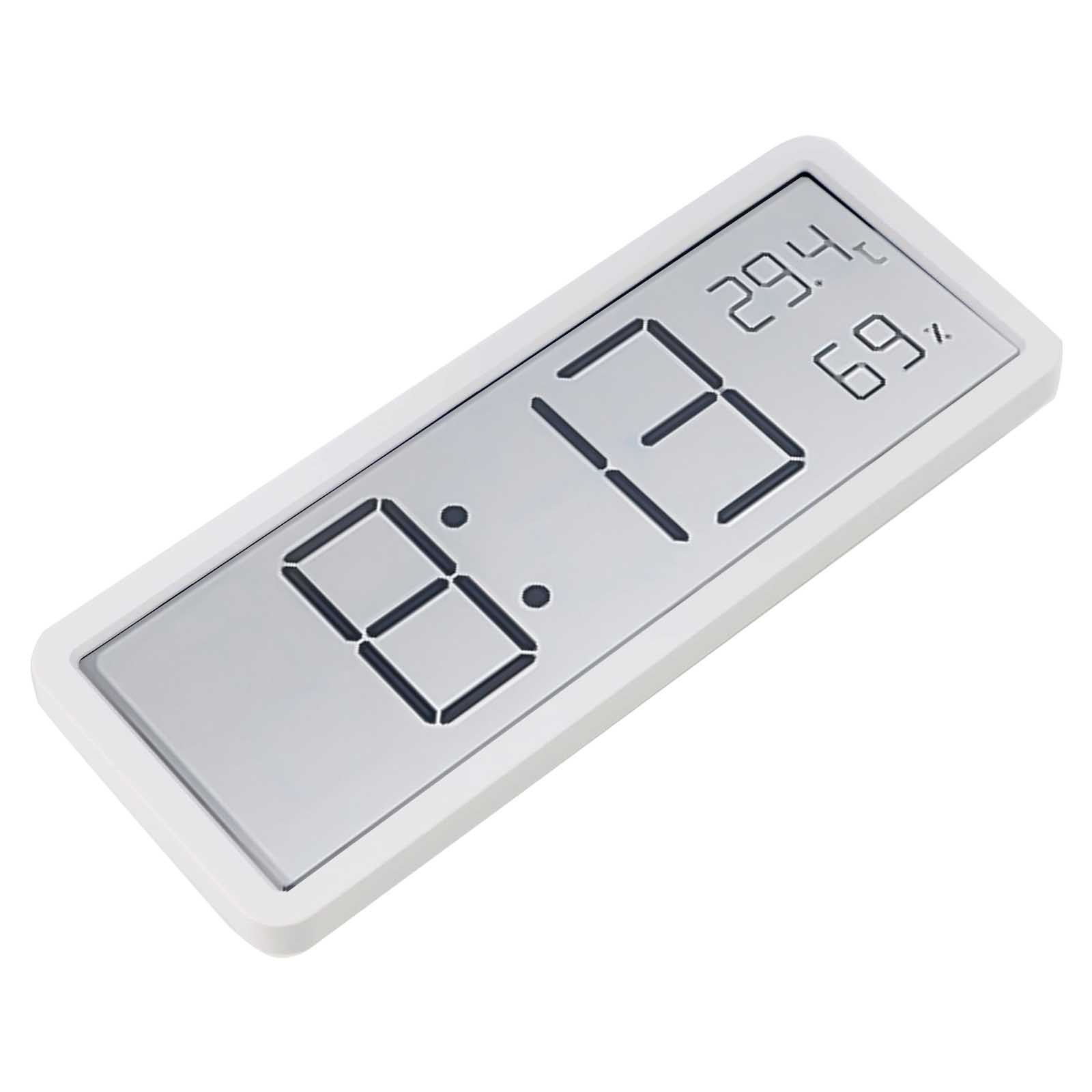 LCD Digital Wall Clock with Temperature Humidity Display for Living Room Office