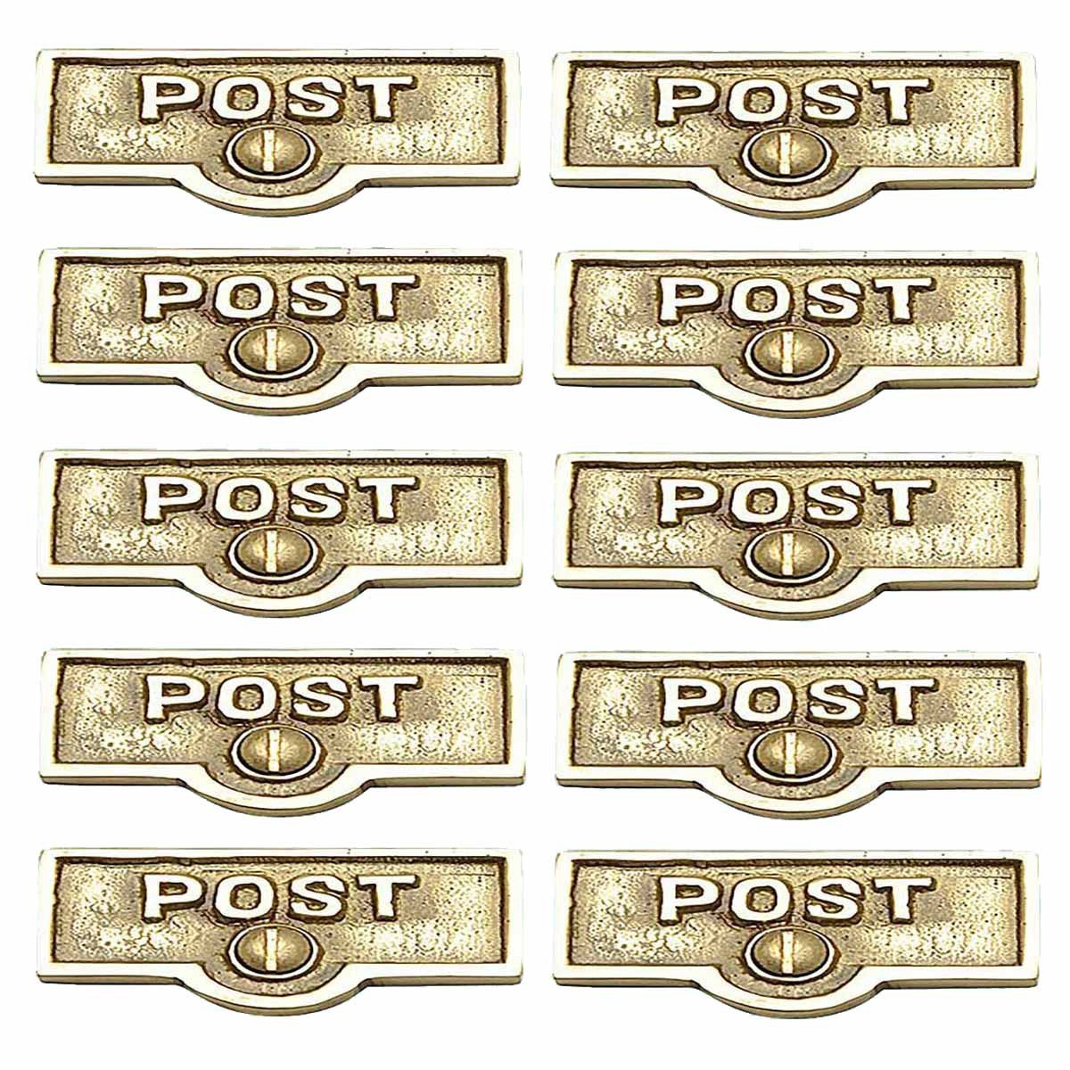 Switch Plate Tags “POST” Name Sign Labels Lacquered Pack of 10 Renovators Supply