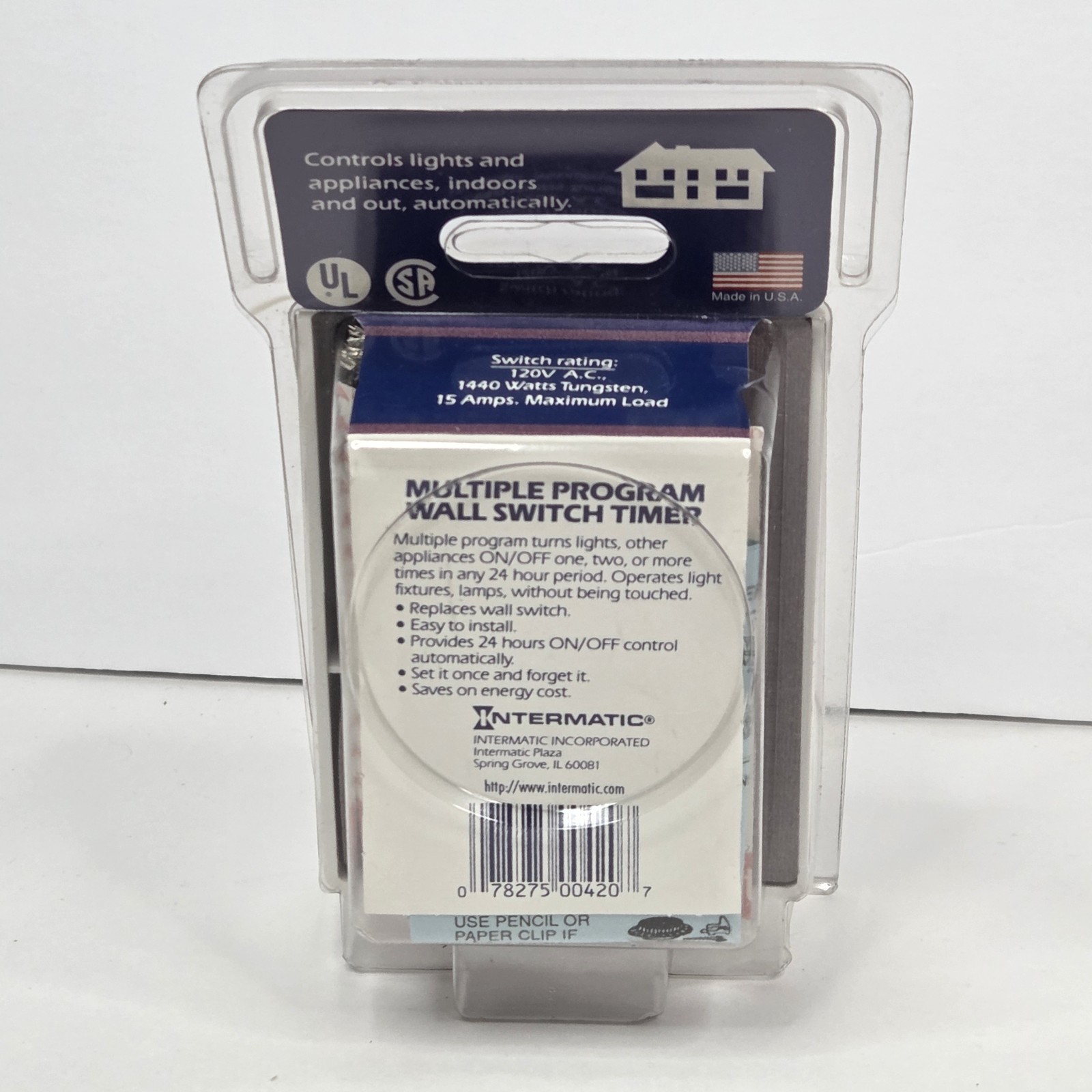 Intermatic E1020 24Hour 15Amps Multiple Program Heavy Duty Mechanical Timer