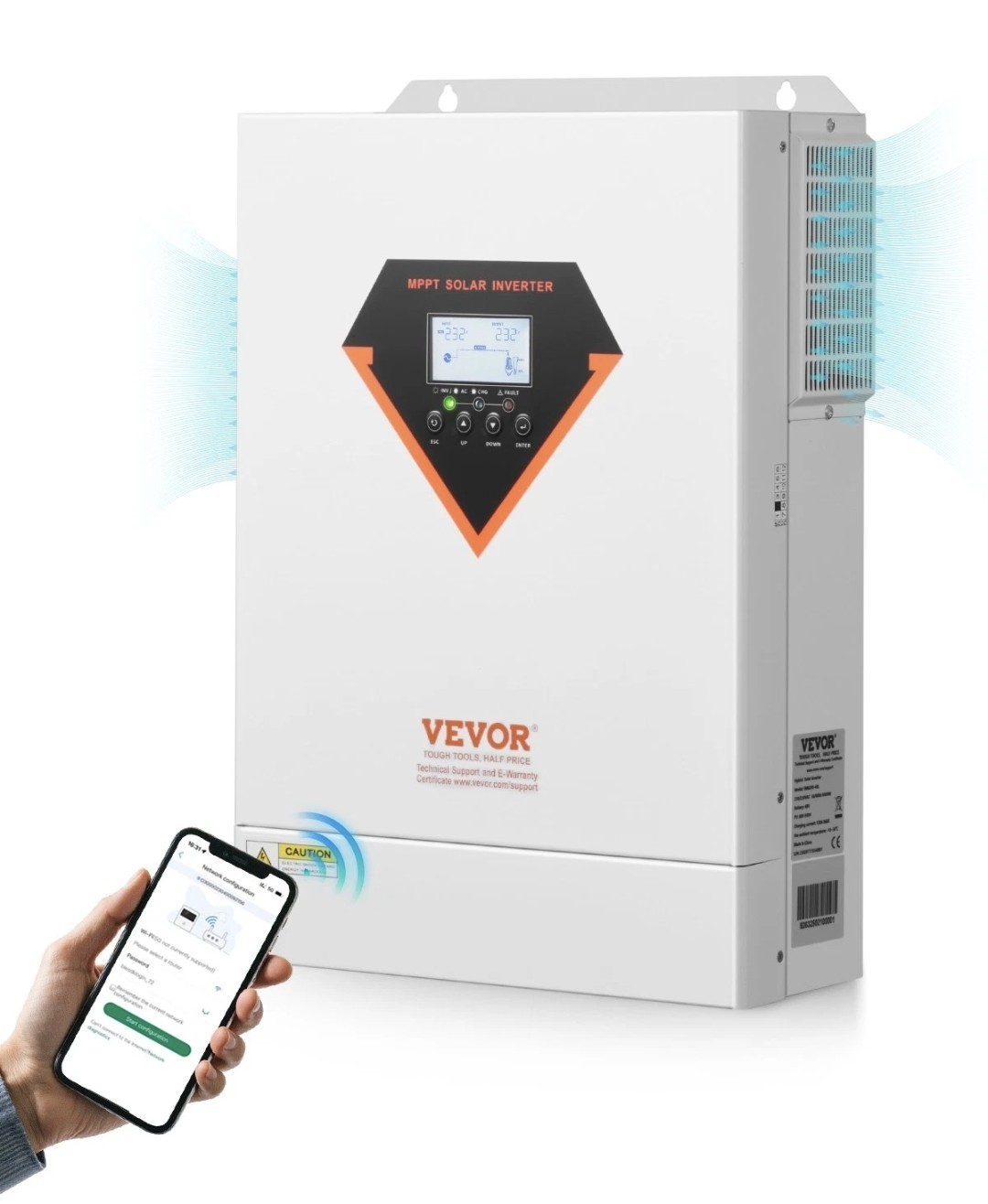 VEVOR Hybrid Solar Inverter Charger 6000W Single-Phase with 120A MPPT Controller